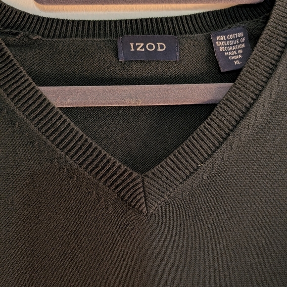 Men's Black V-Neck Sweater - Picture 2 of 5